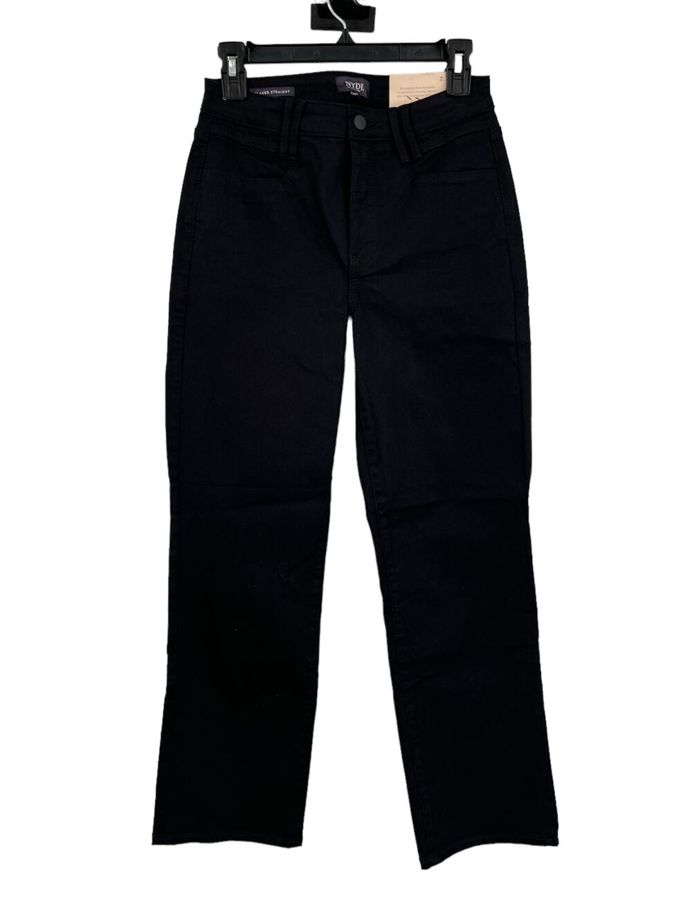NYDJ jeans Bailey relaxed straight black size 2 NEW